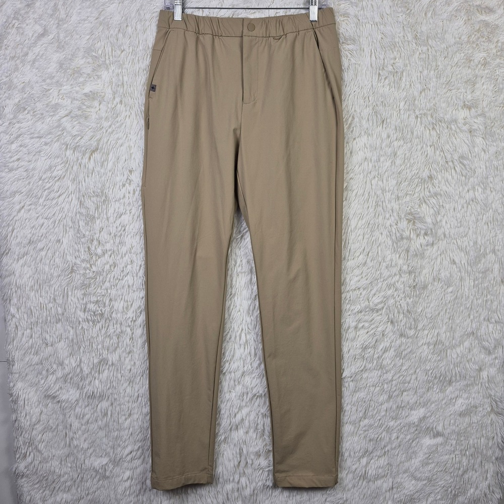 FIGS PRO Mens Khaki Tapered Scrub Pants Small Tall M22WW2003T Tan Elastic Waist